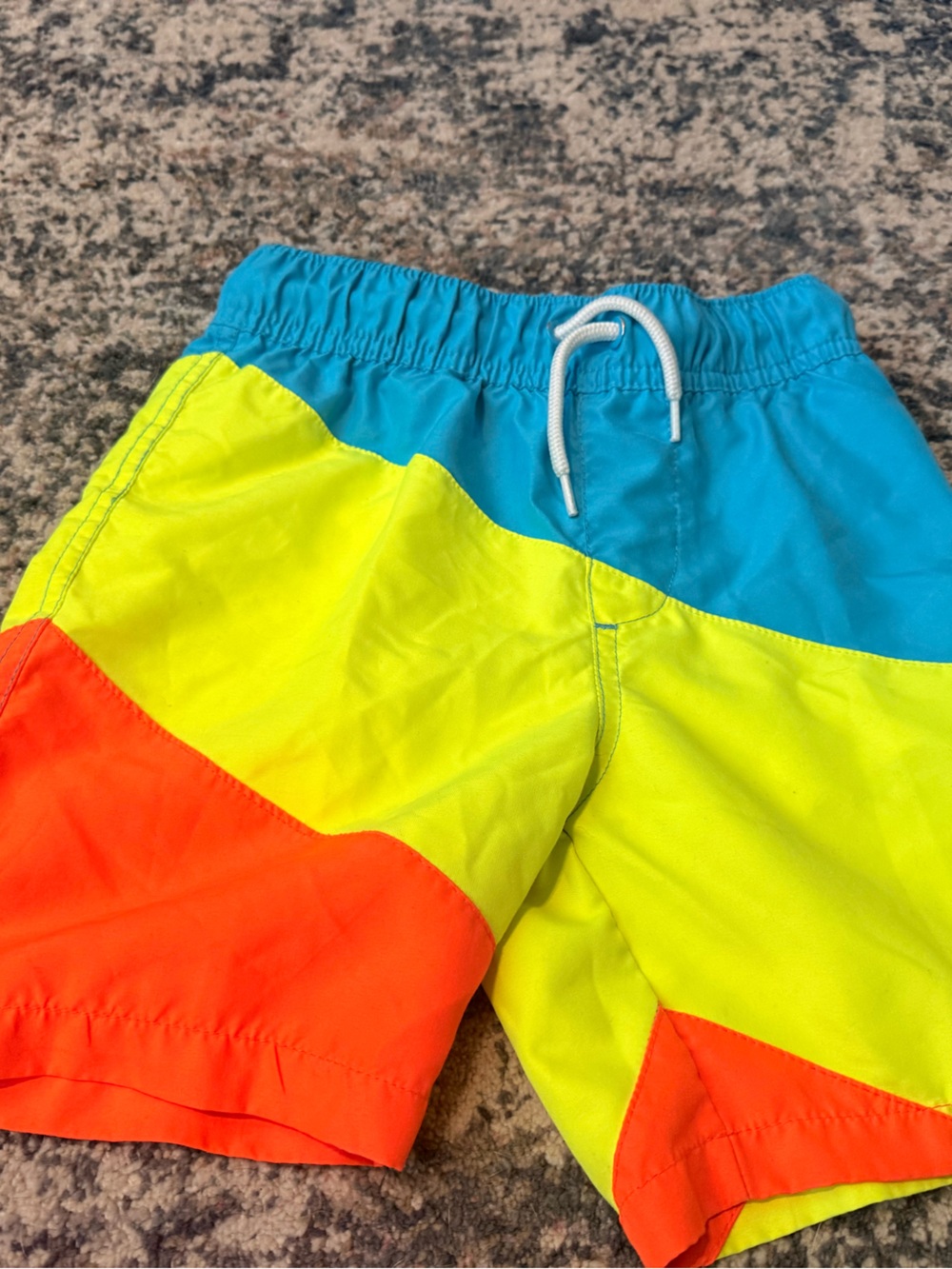 Lands' End Turquoise Blue Swim Shorts with White Drawstring